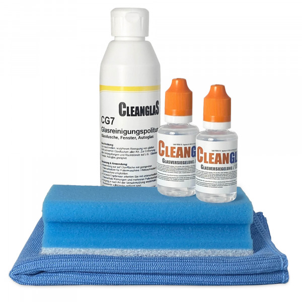CleanglaS Glasversiegelung Set 60ml mit Anti Kalk Schutz und Lotuseffekt